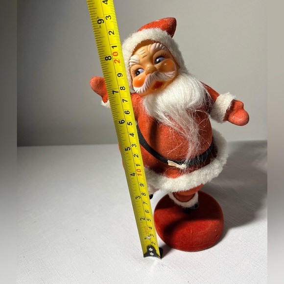 Vintage Flocked Santa Claus Figurine. Dancing. Fun. Festive. Collectible - Picture 7 of 7